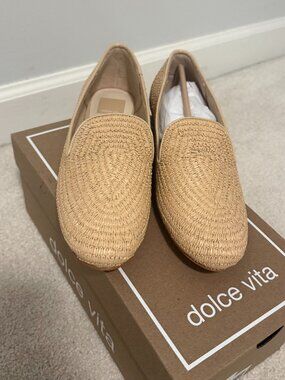 NWT-Dolce Vita Baylen Raffia Loafer/Flat-Rattan-Size 8